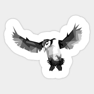 bird of the fly wpap grayscale Sticker